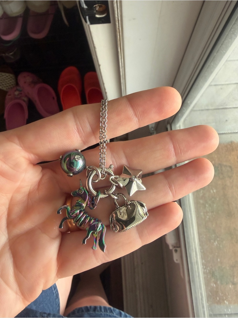 Coach Iridescent unicorn, ball, star and Purse Charm Necklace - Picture 3 of 11